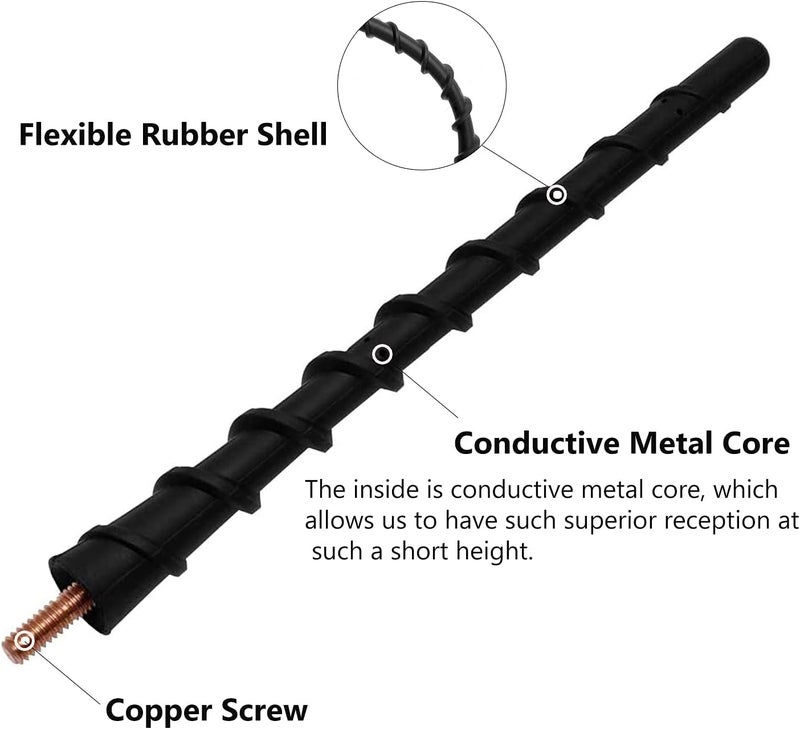 Jamscar Jamcar Short Motorcycle Antenna for Harley Davidson Accessories Tour Electra Road Street Glide Trike Ultra Classic CVO 1989-2025, 7" Rubber Antenna Replacement for Reception - Image 4
